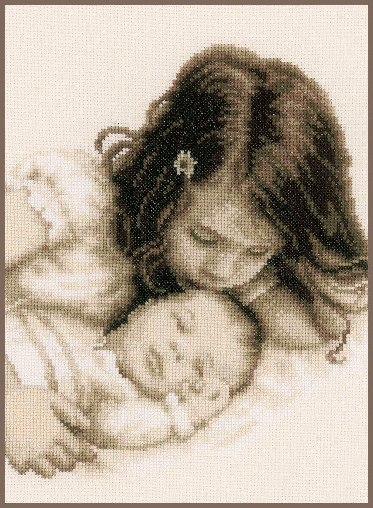 Vervaco Baby and Sister, Polyester Cotton Multi-Colour, 40 x 2 x 20 cm - Image 1